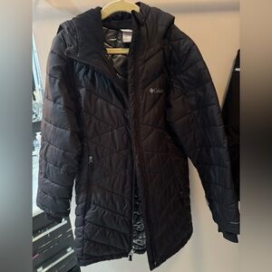 Columbia Kids Small (7/8) Heavenly II Omni Heat hooded long jacket black